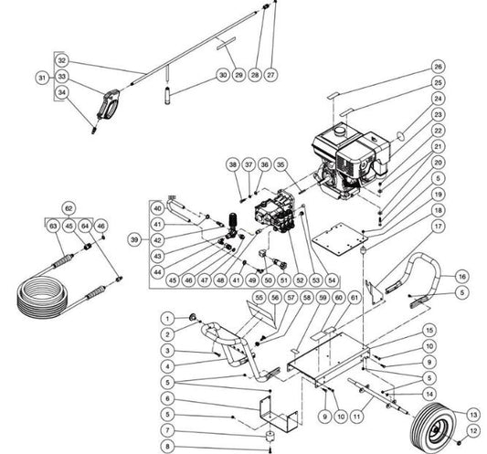 CA-4004-1MCH, CA-4004-1MCM (sn:0-99999999) Frame Assembly Parts by Mi-T-M