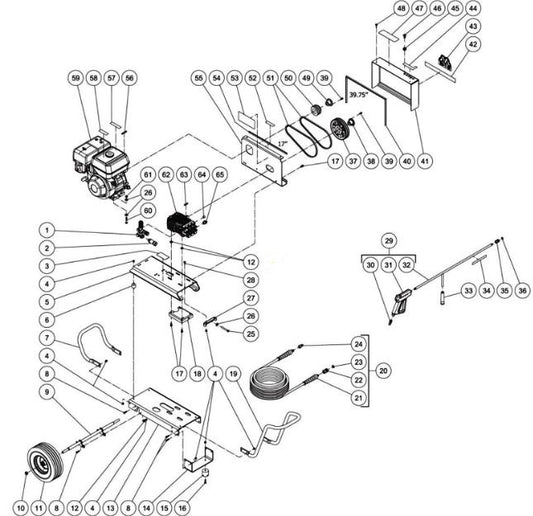 CBA-3504-0MHB/0MKB/0MRB (sn:10734404-99999999) Frame Assembly Parts by Mi-T-M