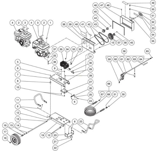 CBA-3504-0MHB (sn:10202374-10239171), CBA-3504-0MVB (sn:0-10239171) Frame Assembly Parts by Mi-T-M