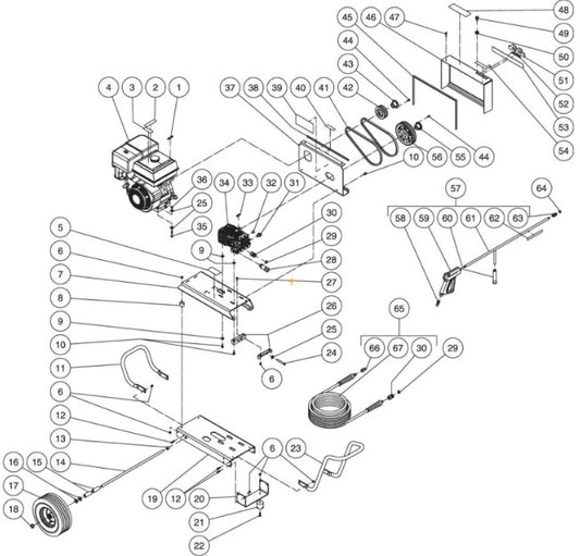 CBA-3504-0MHB (sn:10176226-10202373) Frame Assembly Parts by Mi-T-M