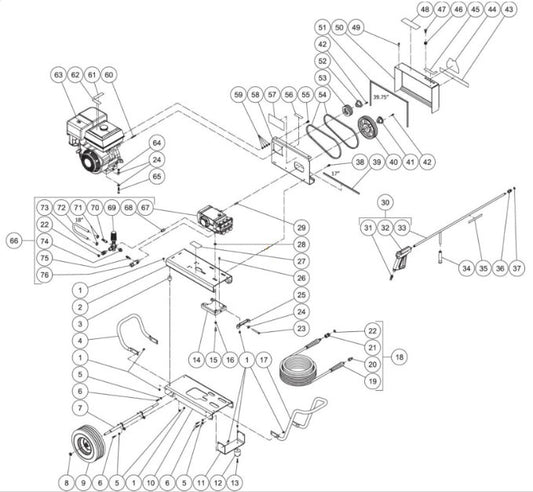 CBA-3504-1MHB (sn:10733132-99999999) Frame Assembly Parts by Mi-T-M