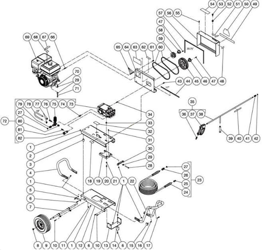 CBA-3504-1MGH (sn:10733132-99999999) Frame Assembly Parts by Mi-T-M