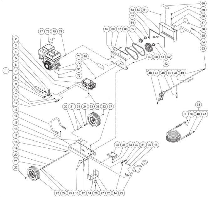 CBA-4004-0FHG (sn:0-10731626) Frame Assembly Parts by Mi-T-M