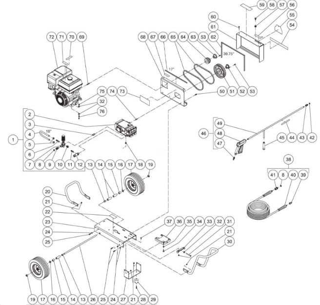 CBA-4004-0FHG (sn:10731627-10733131), CBA-4004-1FHG (sn:0-10733131) Frame Assembly Parts by Mi-T-M