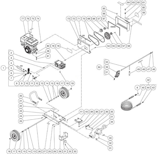 CBA-4004-2FHG (sn:0-99999999) Frame Assembly Parts by Mi-T-M
