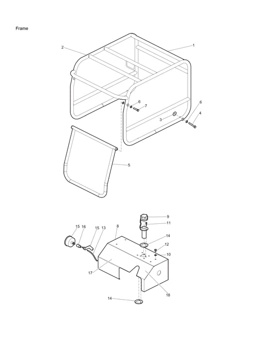 PAC P 18 TWIN, PAC E 11 Hydraulic Power pack Frame Assembly Parts By Chicago Pneumatics 