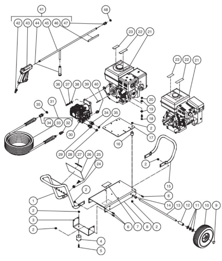  CA-2504-0MRB, CA-2504-0MRB (sn:0-10307198) Frame Assembly Parts by Mi-T-M