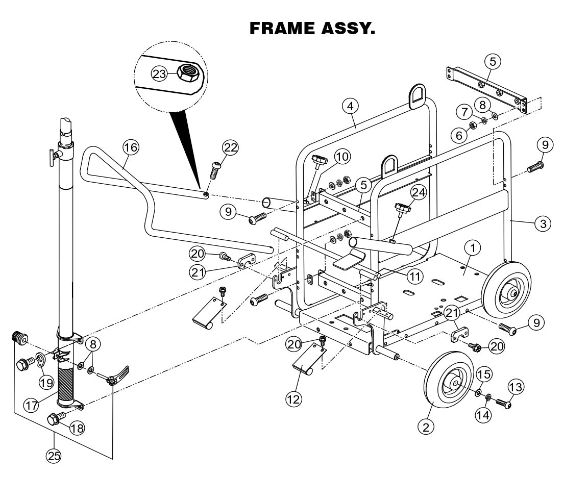 GBX4S, GBX8B GloBug Lighting Frame Assembly Parts by Multiquip