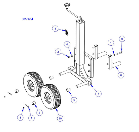 HP205 High Performance Riders Front Dolly Jack Assembly Parts by Allen Engineering