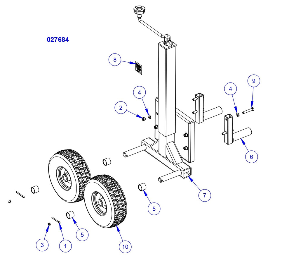 HP205 High Performance Riders Front Dolly Jack Assembly Parts by Allen Engineering