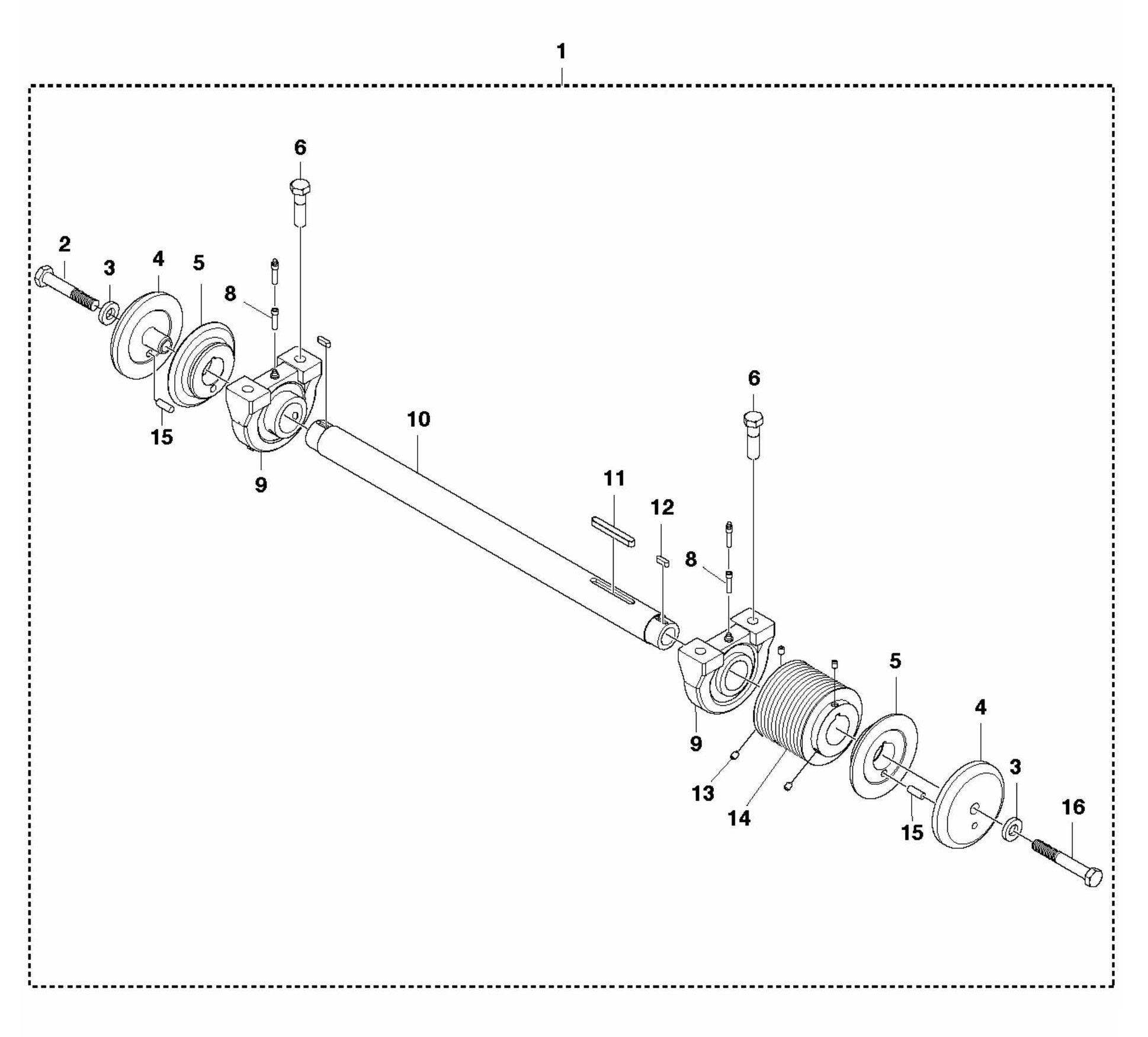 FS3500G Blade Shaft Assembly Parts by Husqvarna