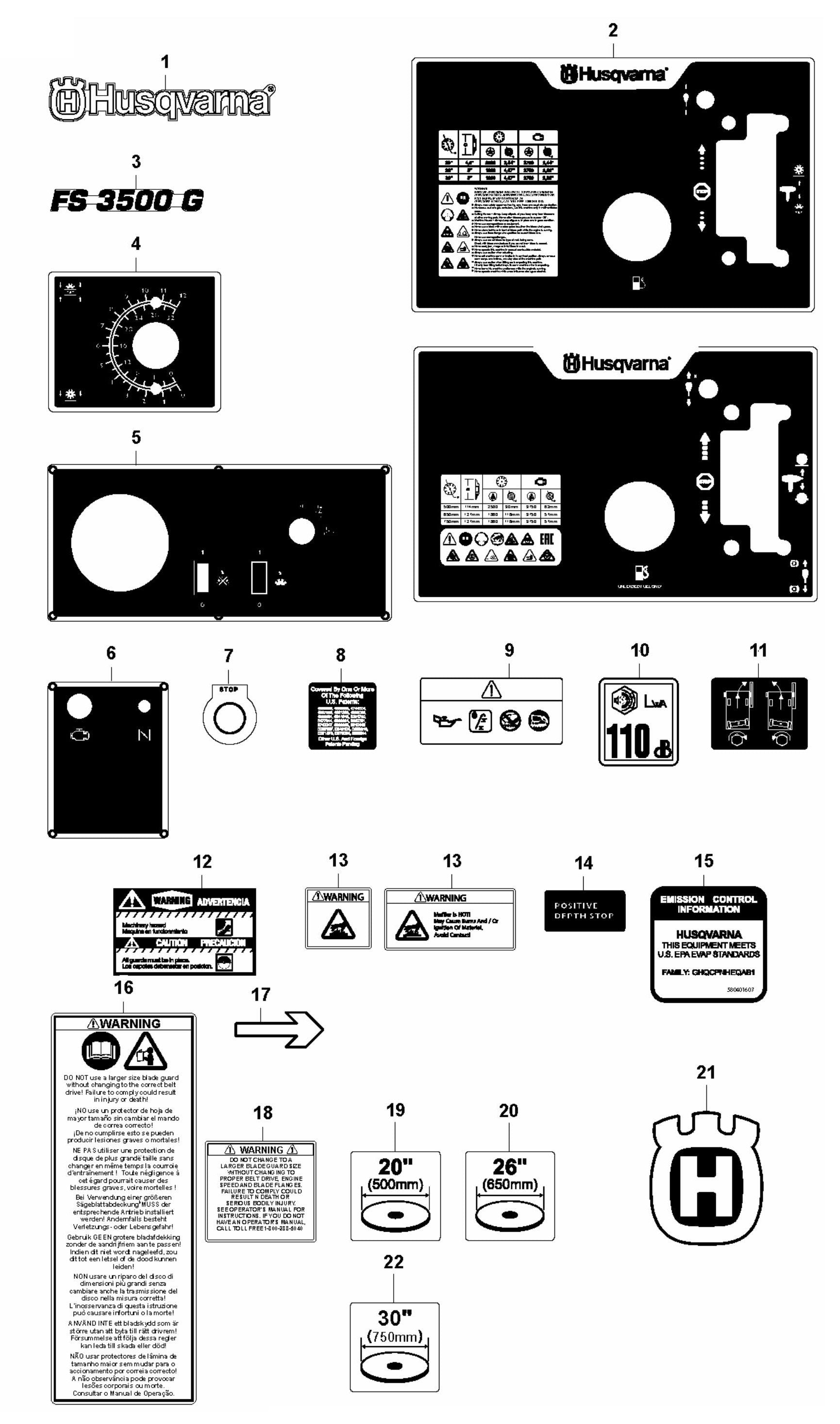 FS3500 G Decals Assembly Parts