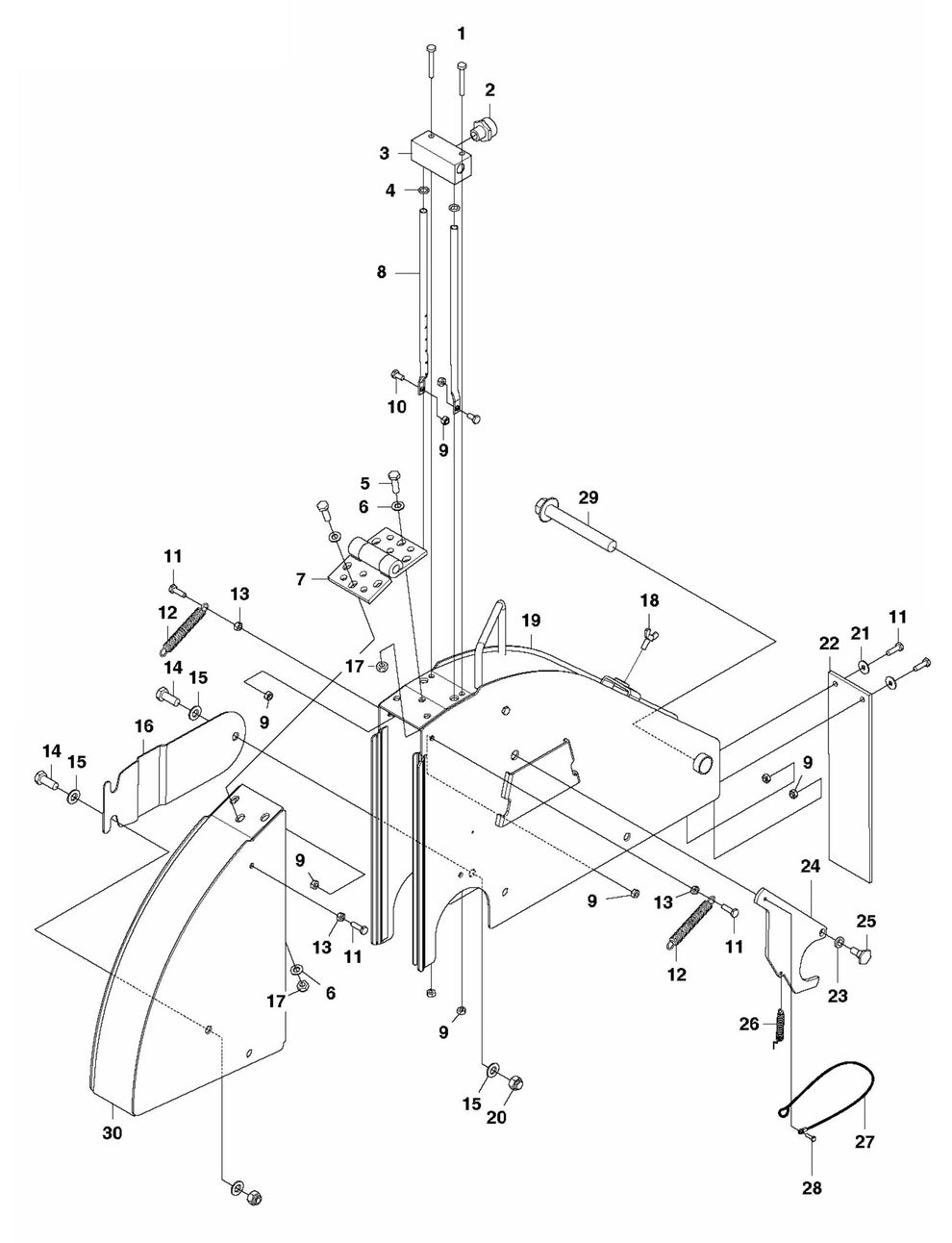 FS3500 G Blade Guard 26"-30" Assembly Parts