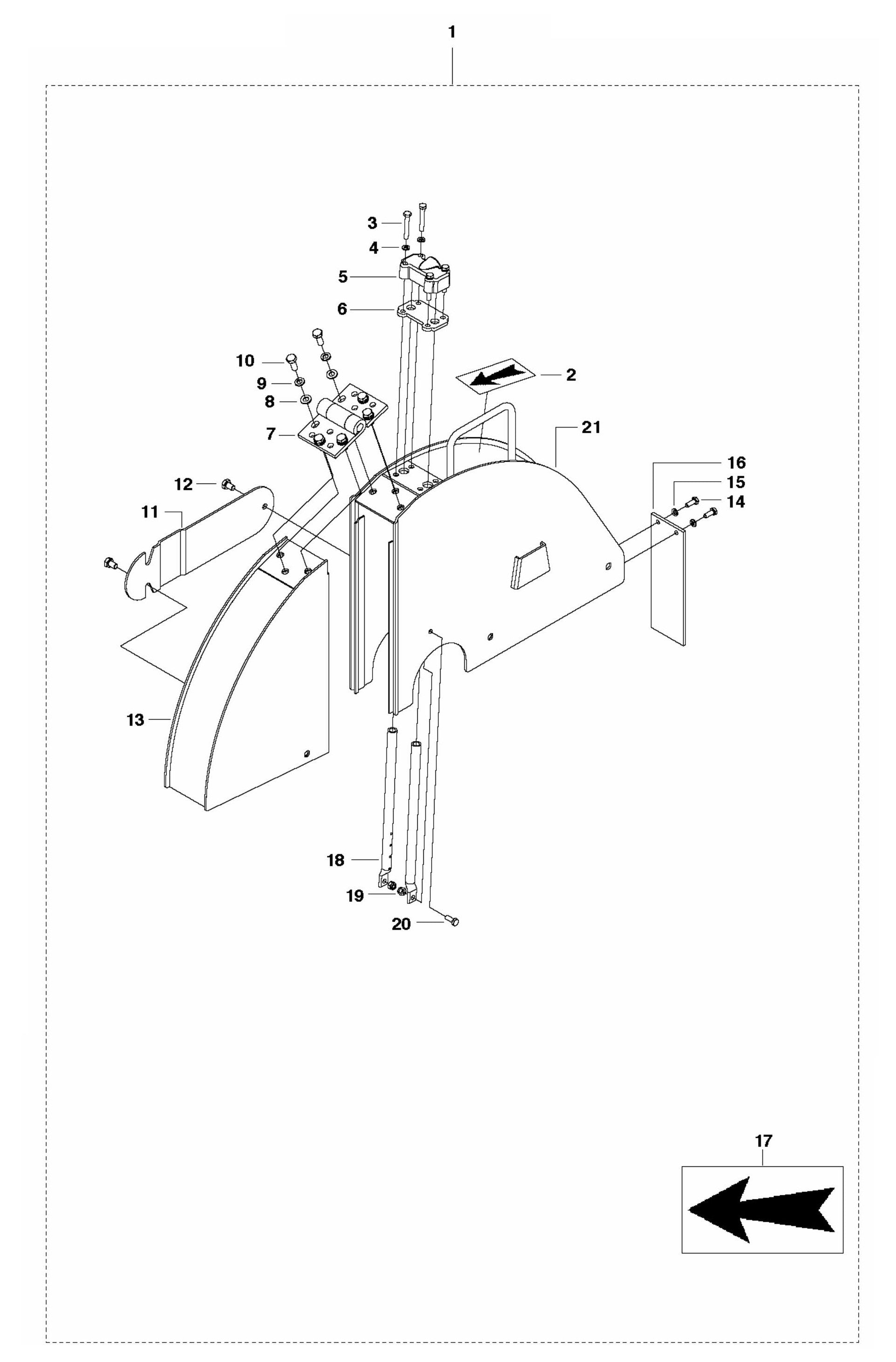 FS410 D Blade Guard-20 (500 mm) Assembly-2 Parts