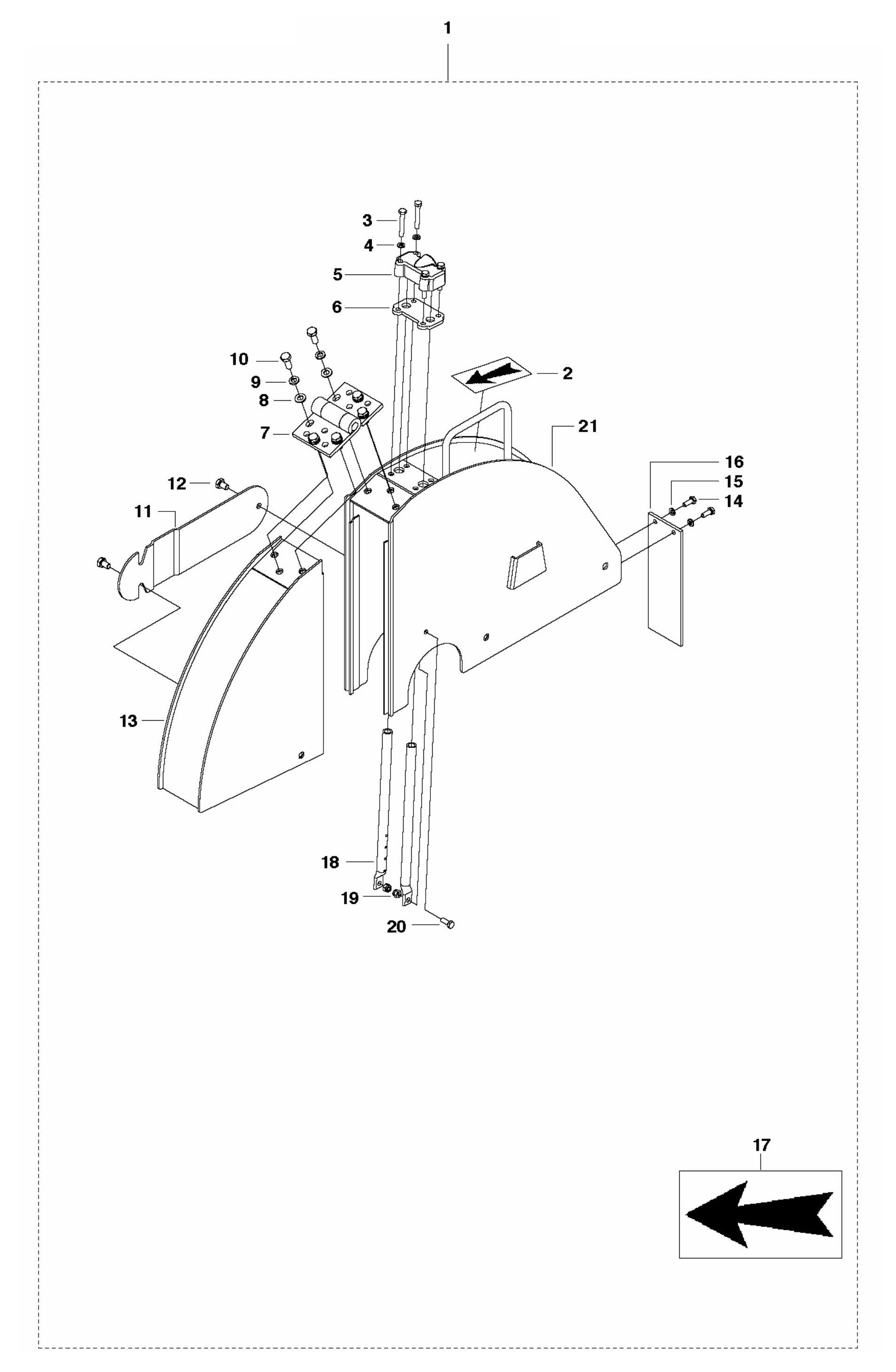 FS413 Blade Guard-20 (500 mm) Assembly Parts
