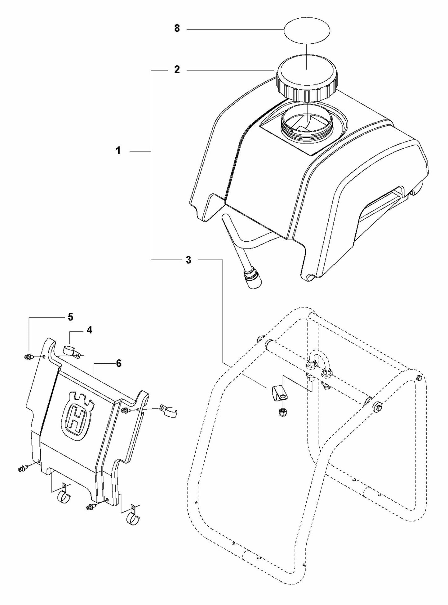 FS413 Water Tank and Nose Piece Assembly Parts