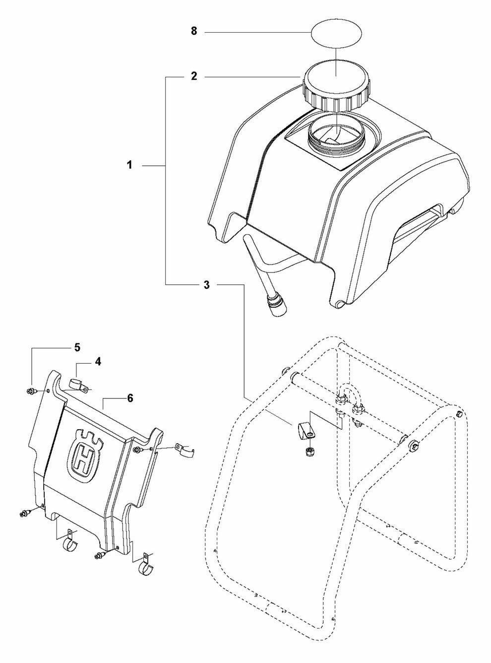 FS413 Water Tank and Nose Piece Assembly Parts