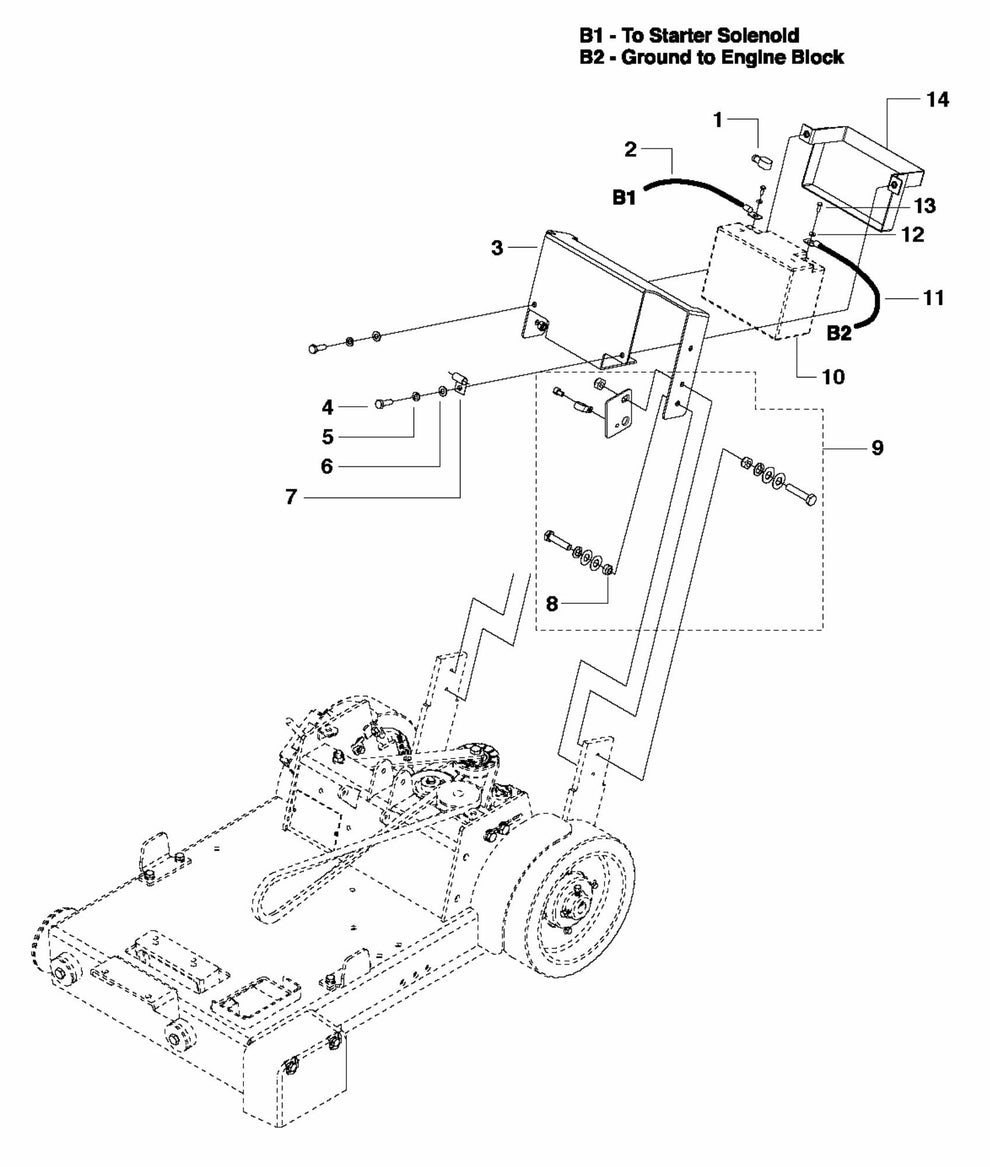 FS524 Battery and Covers 20,24 HP Assembly Parts