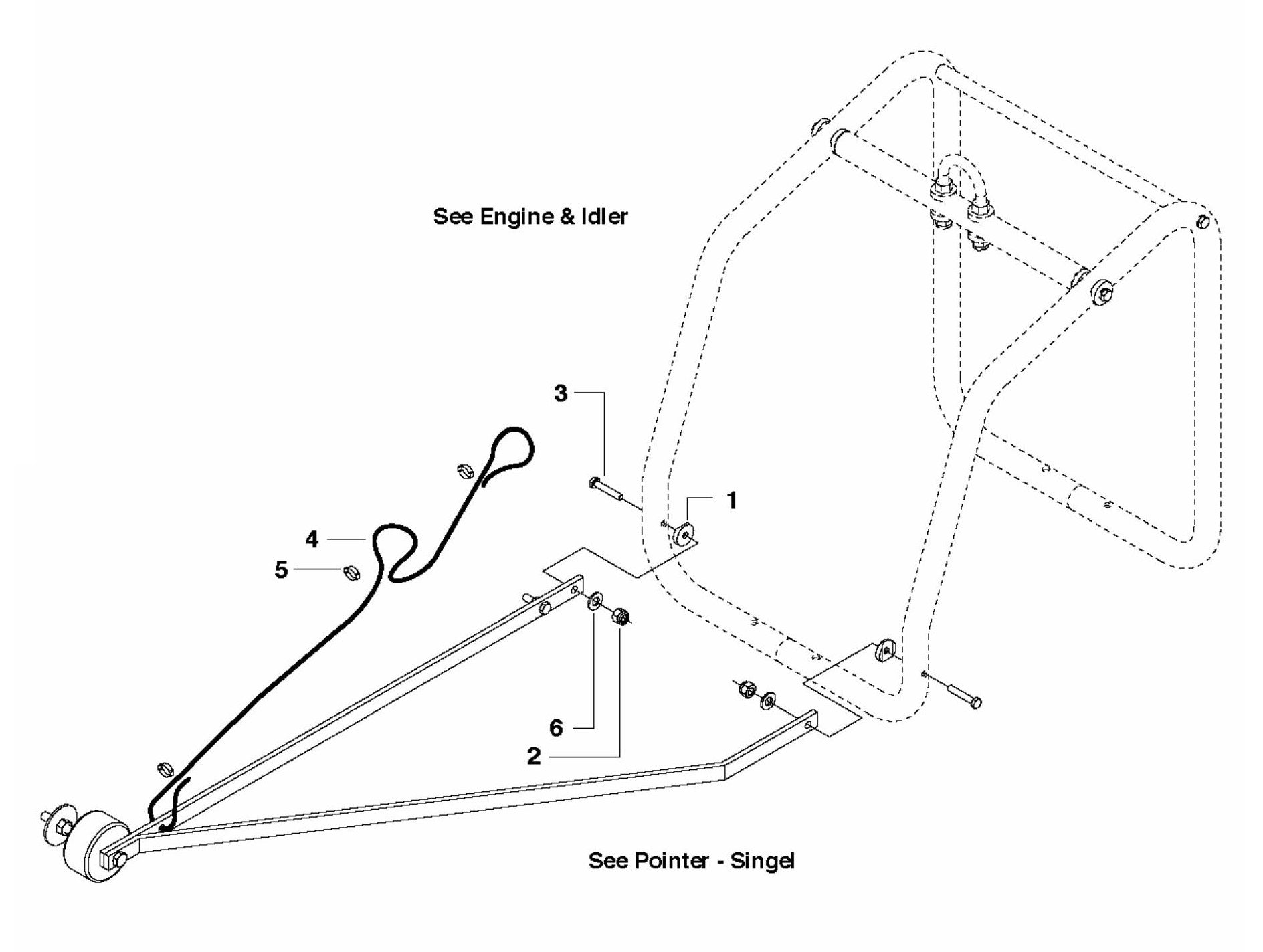 FS524 Pointer Attachment-Single Pointer Assembly Parts