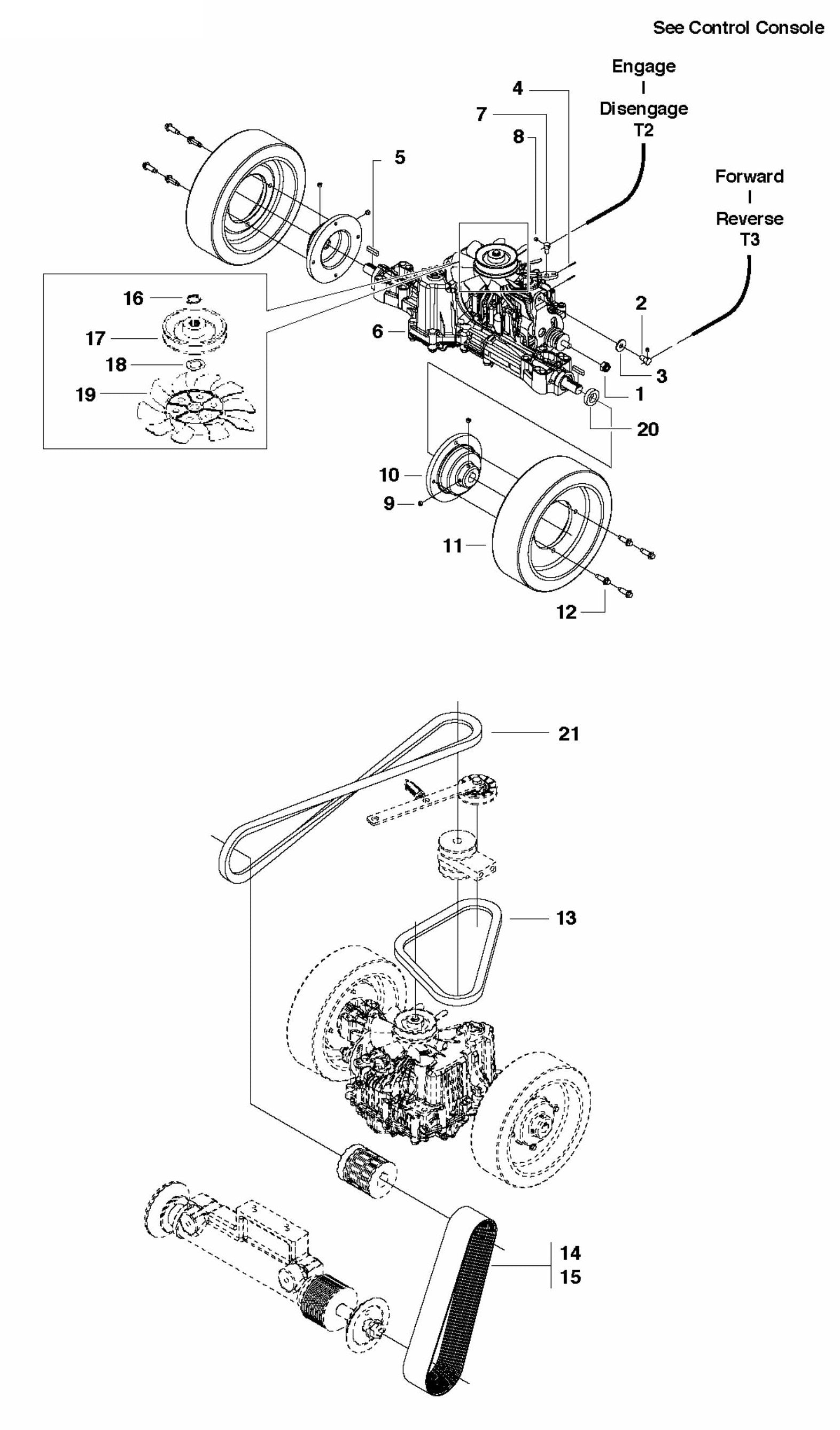 FS524 Transaxle-Wheels Assembly Parts