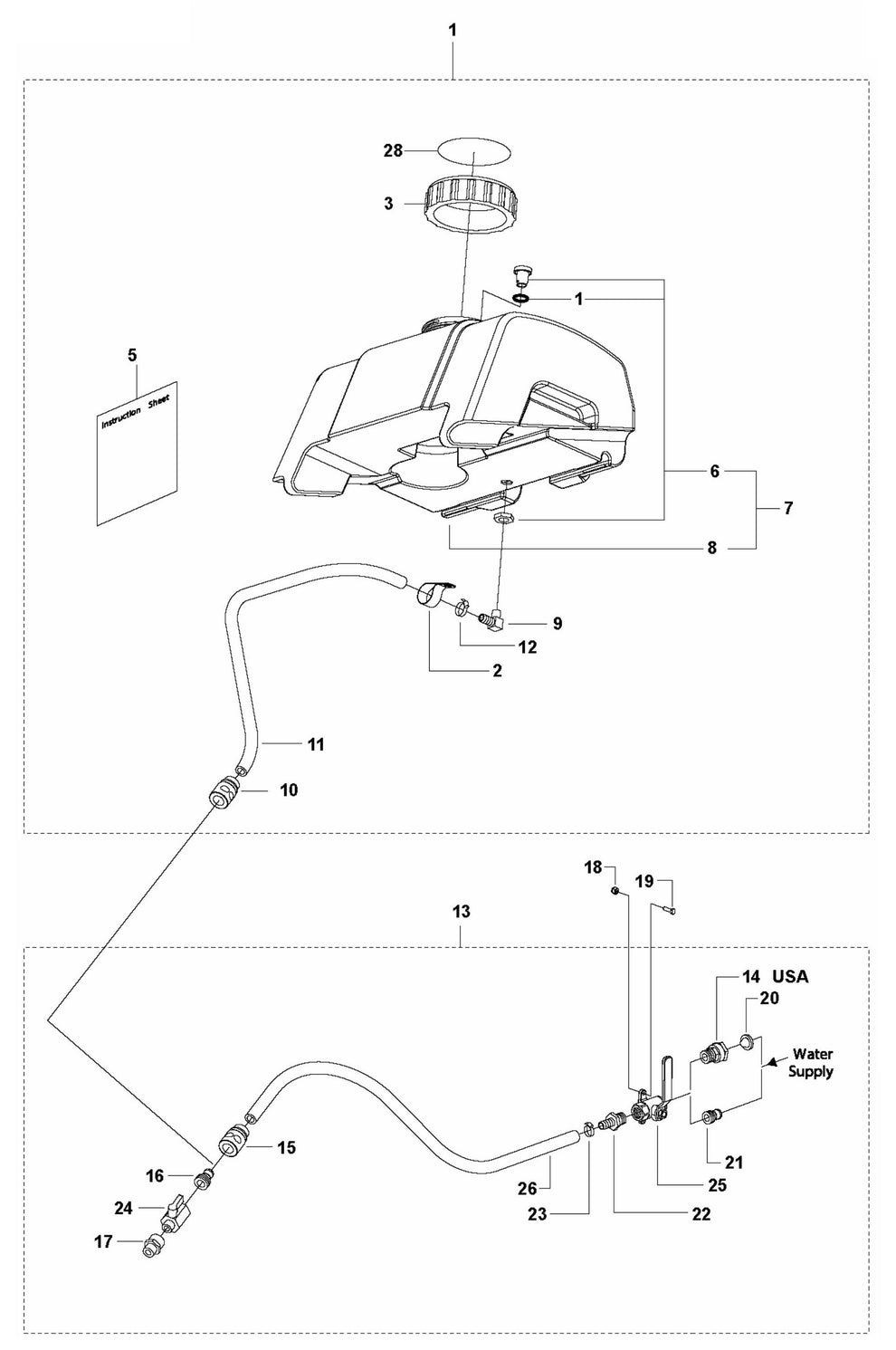 FS524 Water System Assembly Parts