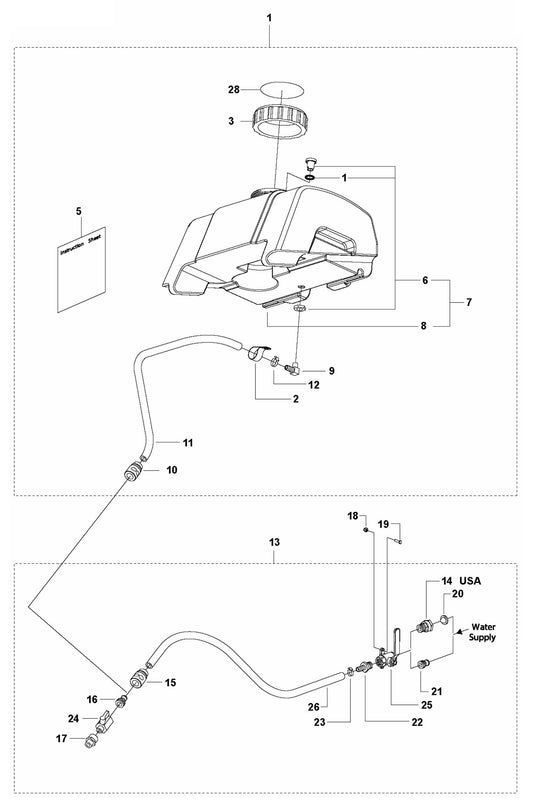FS520 Water System Assembly Parts