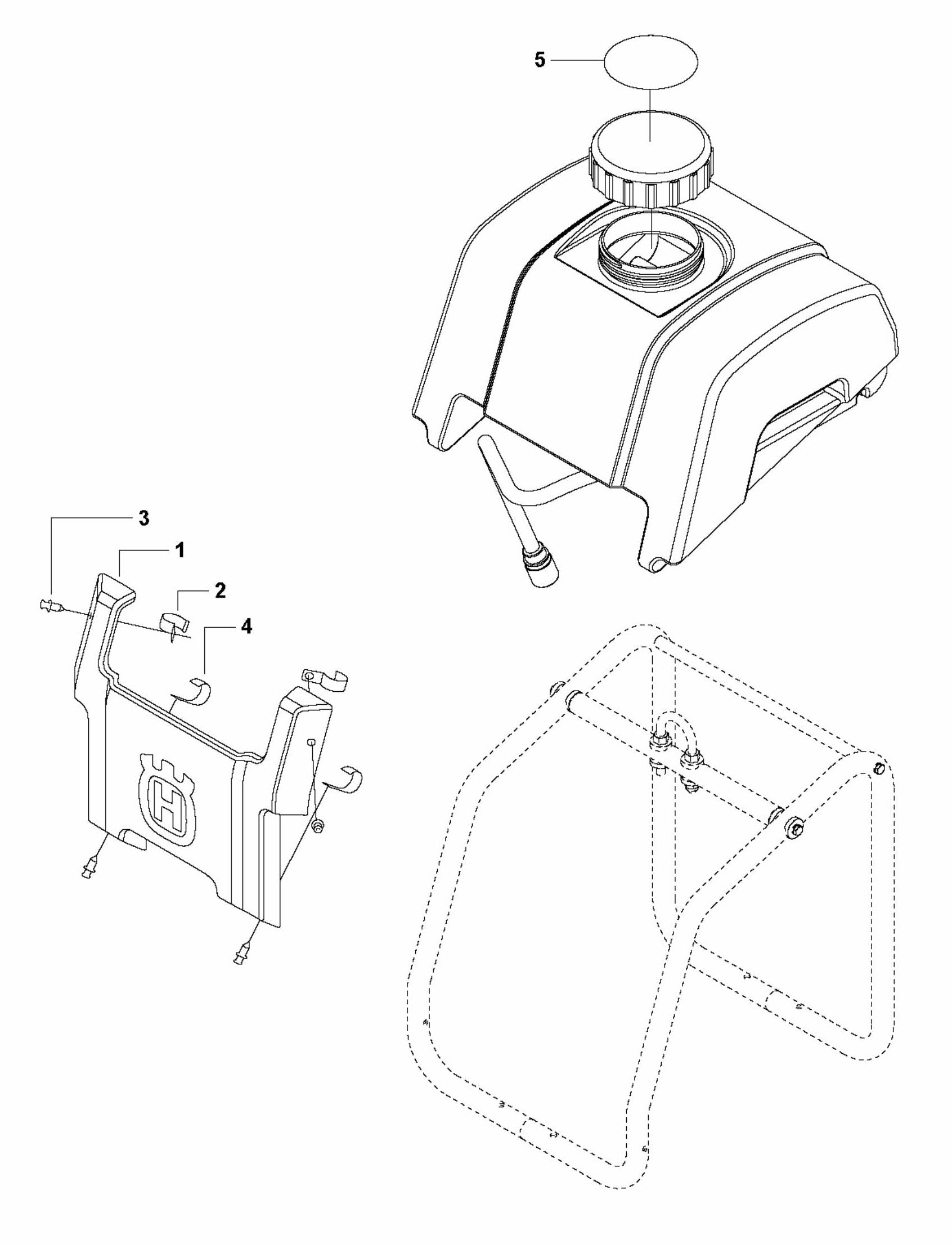 FS520 Water Tank and Nose Piece 20,24 HP Assembly Parts