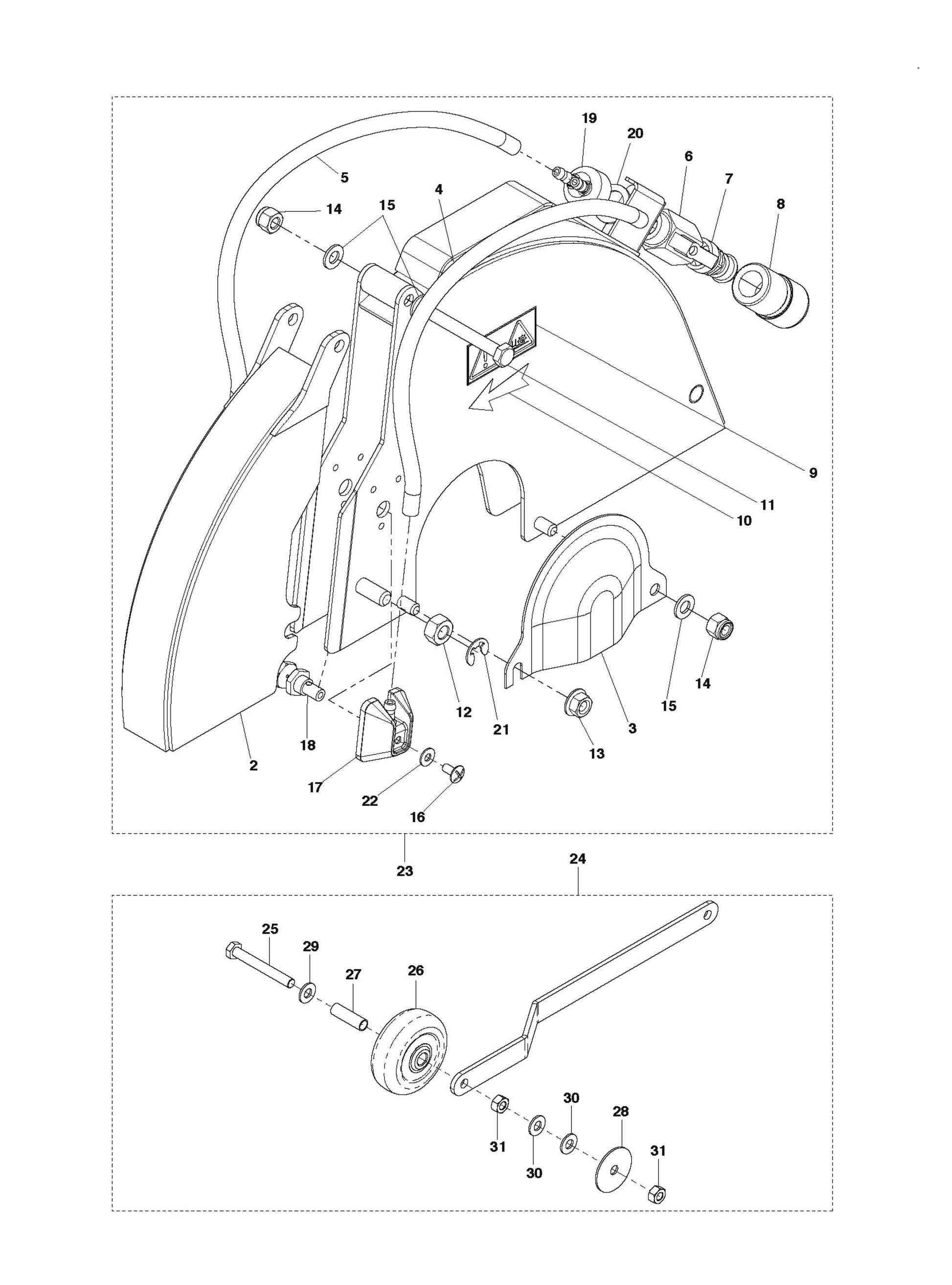 Blade Guard Parts for FS309 By Husqvarna