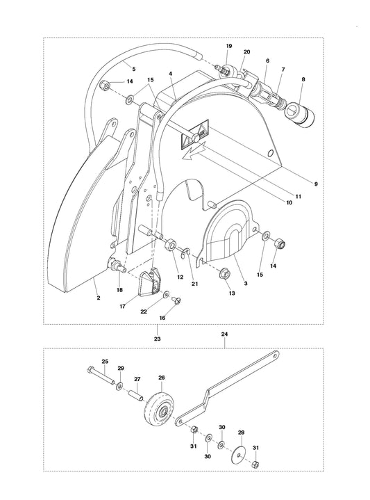 Blade Guard Parts for FS309 By Husqvarna