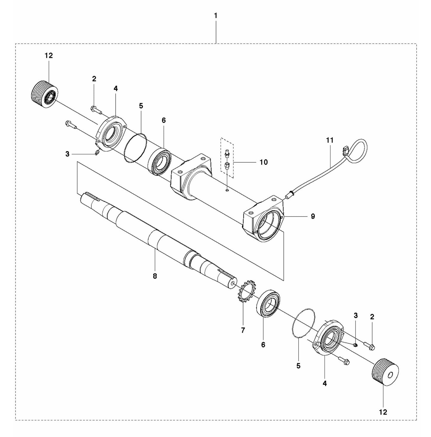 FS5000D Blade Shaft Assembly Parts by Husqvarna