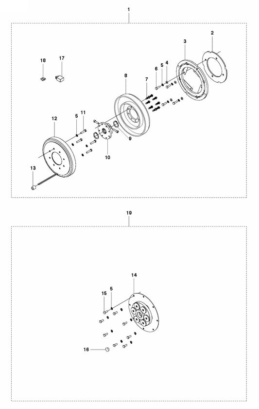 FS5000D Clutch Assembly Parts by Husqvarna