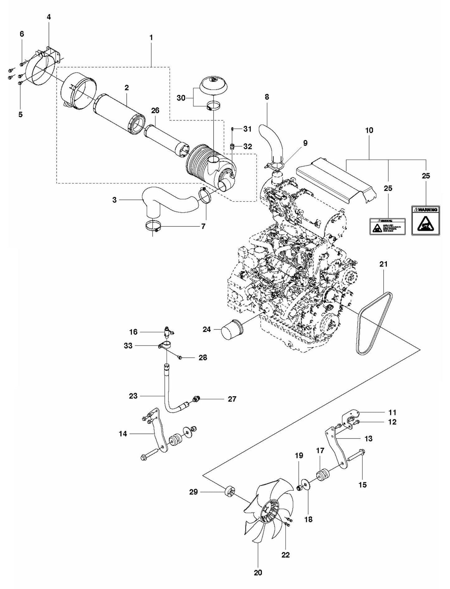 FS5000D Engine Mount Assembly Parts by Husqvarna