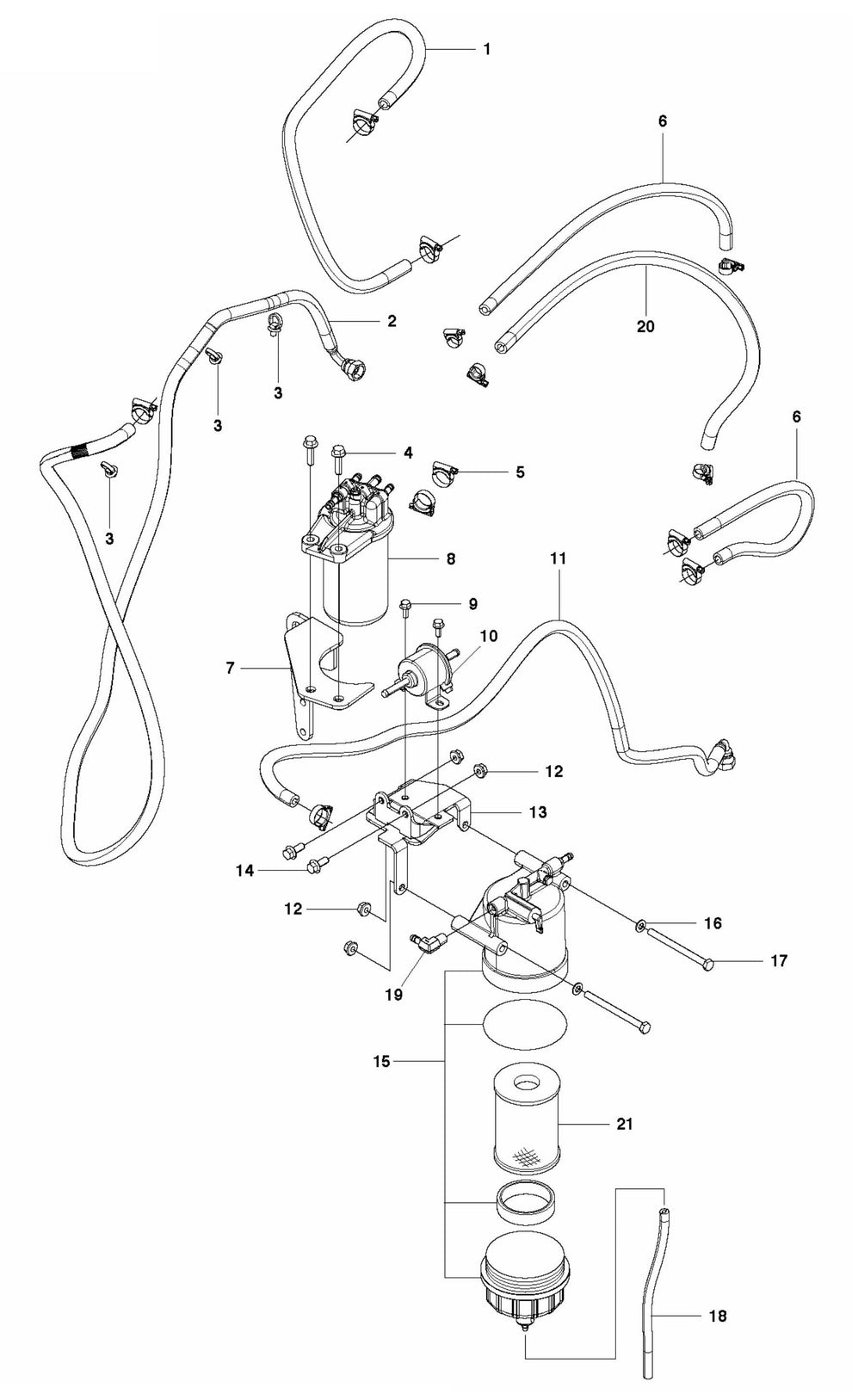 FS5000D Fuel System Assembly Parts by Husqvarna