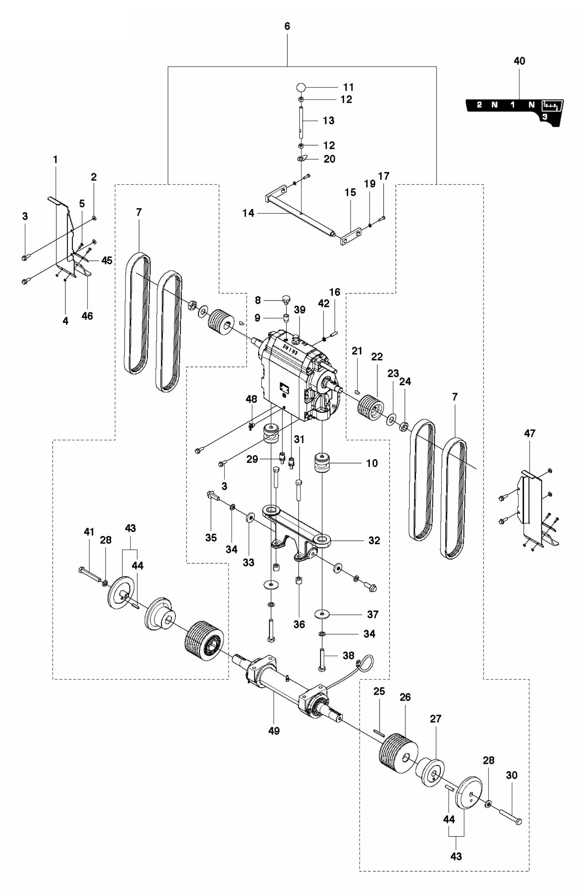 FS5000D Gear Box 3-Speed Assembly Parts by Husqvarna