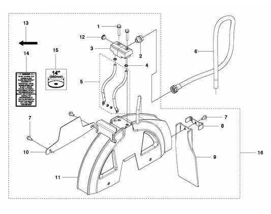 FS5000D Blade Guard 14" Assembly Parts by Husqvarna