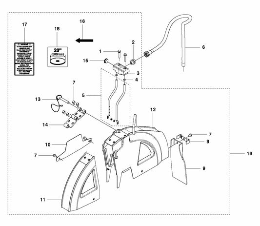 FS5000D Blade Guard 20",26",30" Assembly Parts by Husqvarna