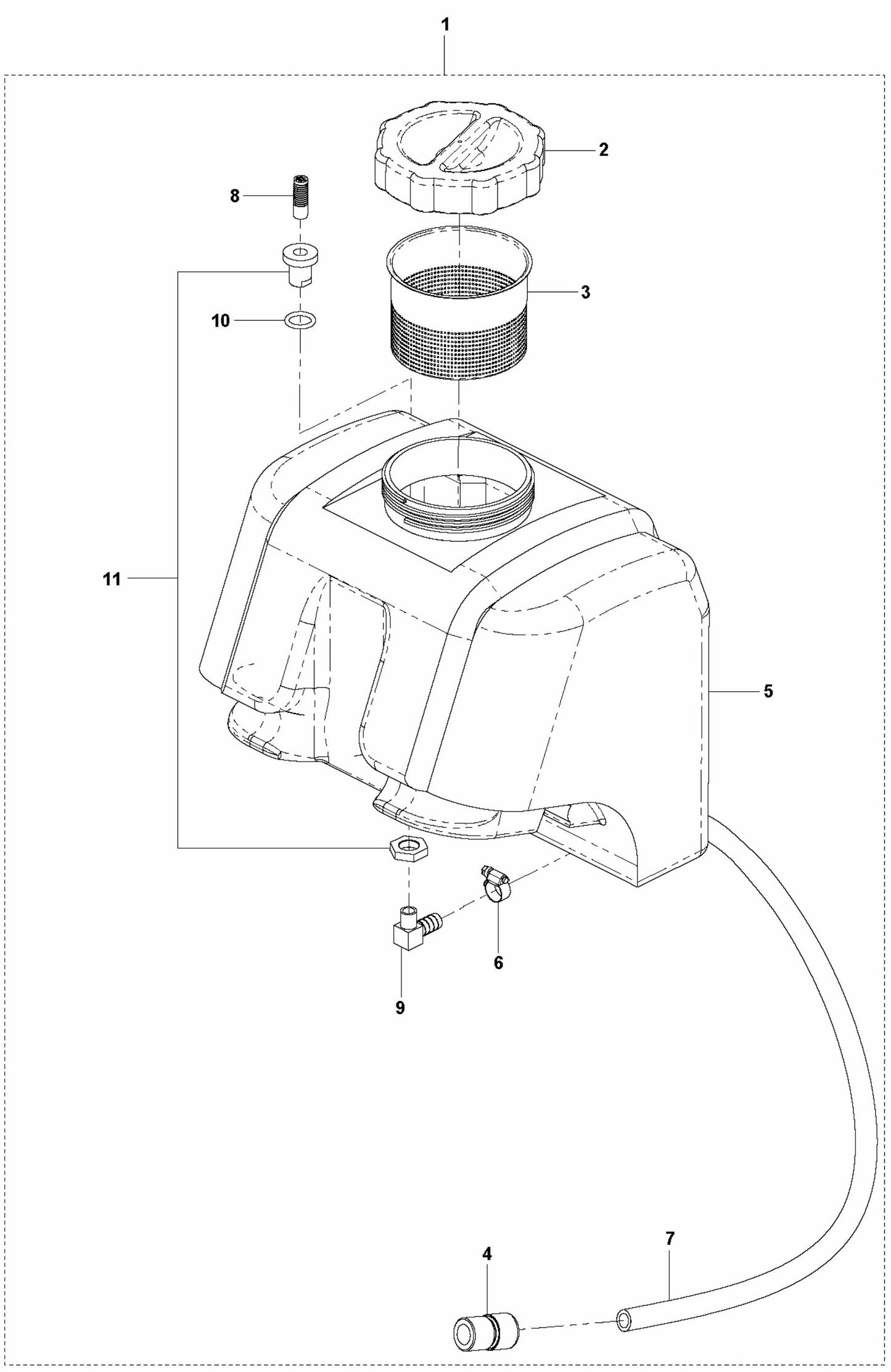 FS305 Water Tank Assembly Parts by Husqvarna