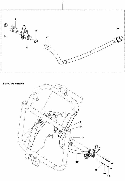 FS305 Water System Assembly Parts by Husqvarna