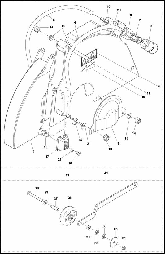 FS305 Blade Guard Assembly Parts by Husqvarna