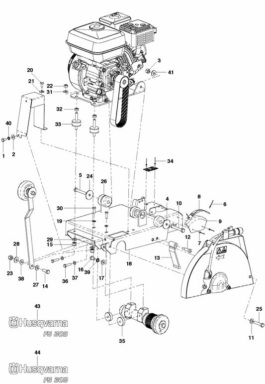 FS309 Cutting Bridge Assembly Parts by Husqvarna