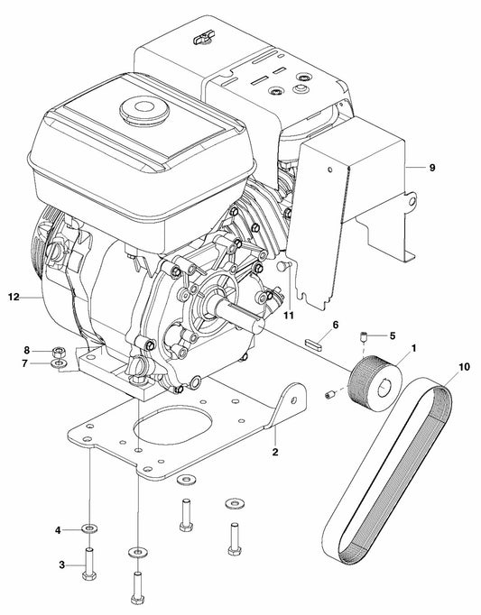 FS309 Motor Assembly Parts by Husqvarna
