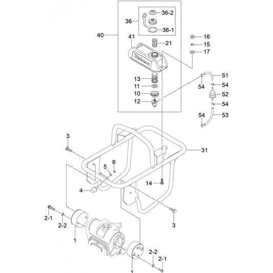 MTR40HF Fuel Tank And Handle  Assembly Parts