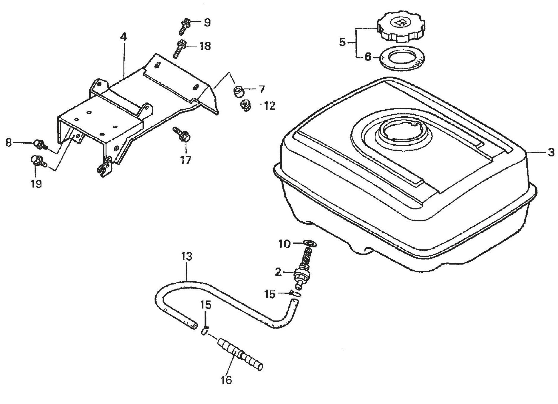 Honda GX620TXF2 Engine Fuel Tank Assembly Parts For SP Street Pro Series By Multiquip