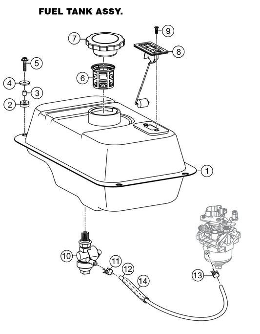 GBX4S, GBX8B GloBug Lighting Fuel Tank Assembly Parts by Multiquip