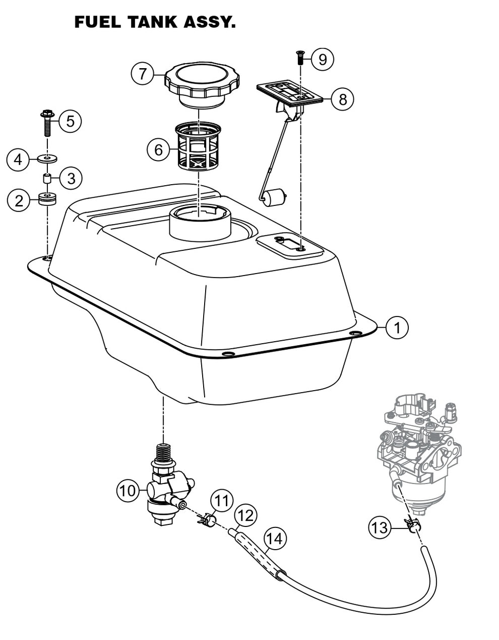 GBX4S, GBX8B GloBug Lighting Fuel Tank Assembly Parts by Multiquip