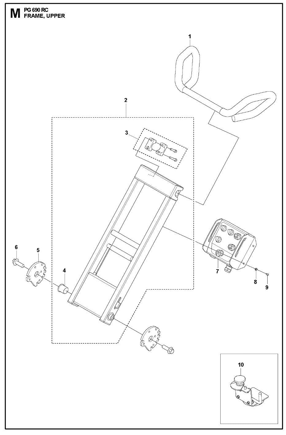 Frame Upper Parts For PG 690 RC By Husqvarna
