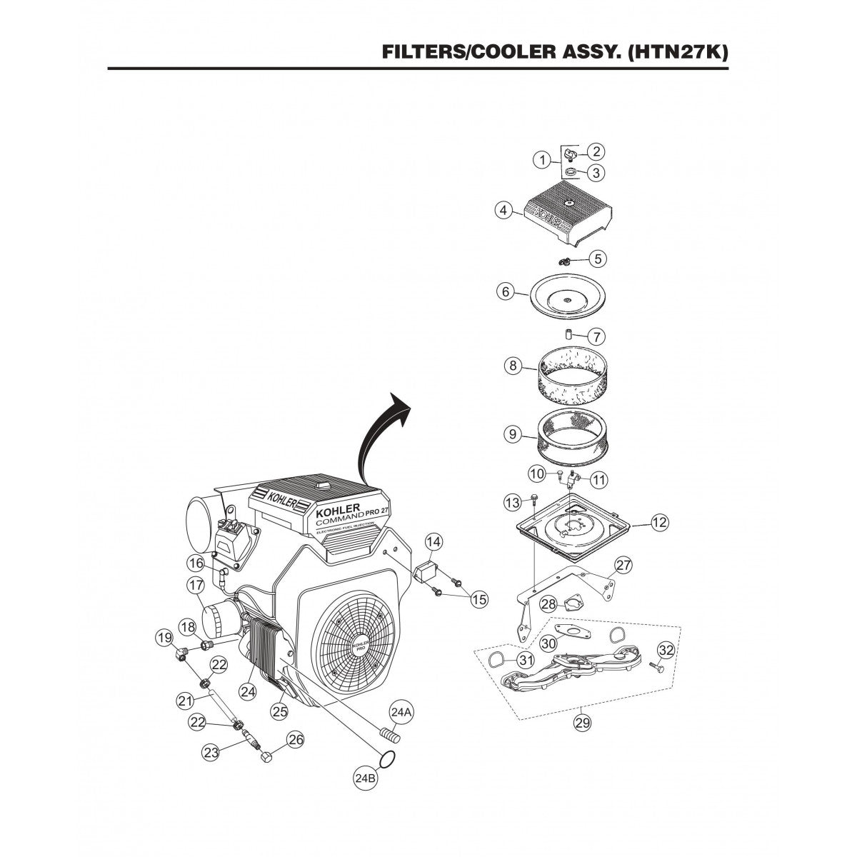 HTN27KTCSL HTN28KTCSL Filters/Cooler Assembly (HTN27K)
