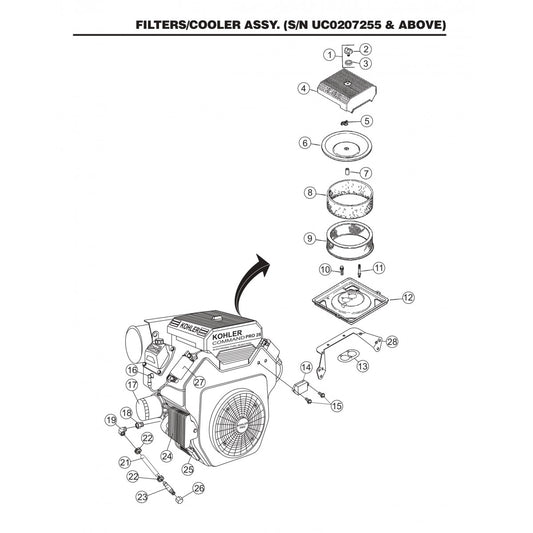 HTN27KTCSL HTN28KTCSL Filters/Cooler Assembly (S/N UC0207255 and Above)
