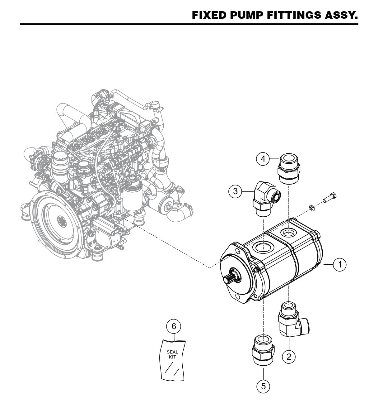 HTX6H Fixed Pump Fittings Assembly