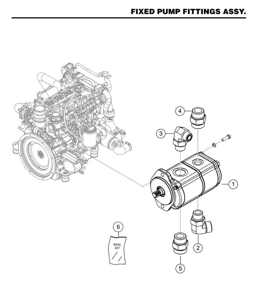 STX6H Fixed Pump Fittings Assembly